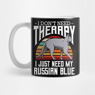 Russian Blue - I Don't Need Therapy - Retro Style Cats Mug